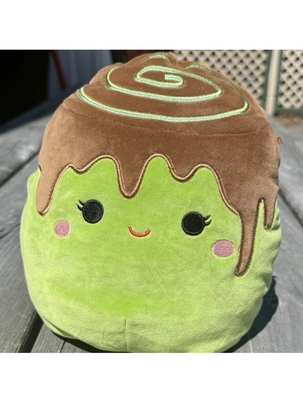 Kellytoy Squishmallow Chanel Cinnamon Roll Green Brown Plush Toy‎ 8 Inch